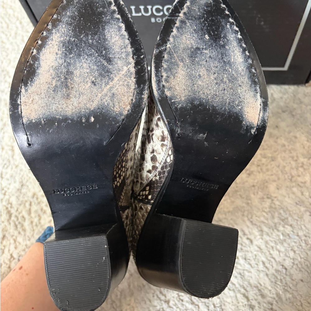 Lucchese Vamp Python Ankle Boots 7M - image 6